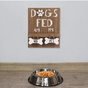 Wooden Dog Feeding Reminder Sign